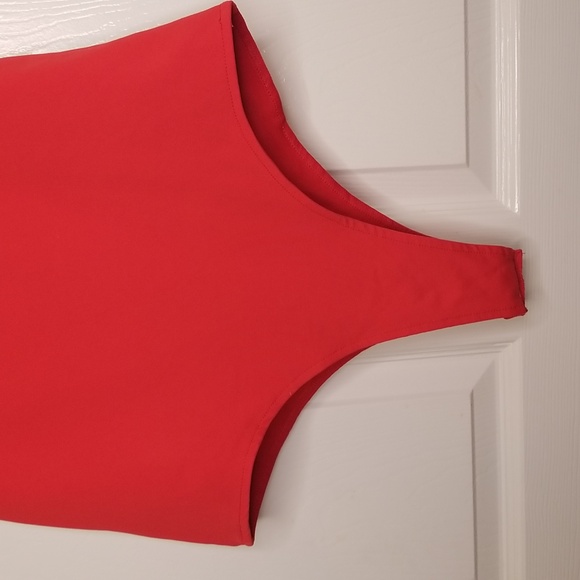 Lulus Womens Red Sleeveless Ruffle Neck Bodysuit Top - Picture 7 of 15